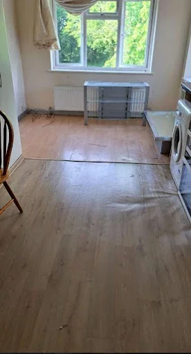 Empty, cleared living room after a house clearance